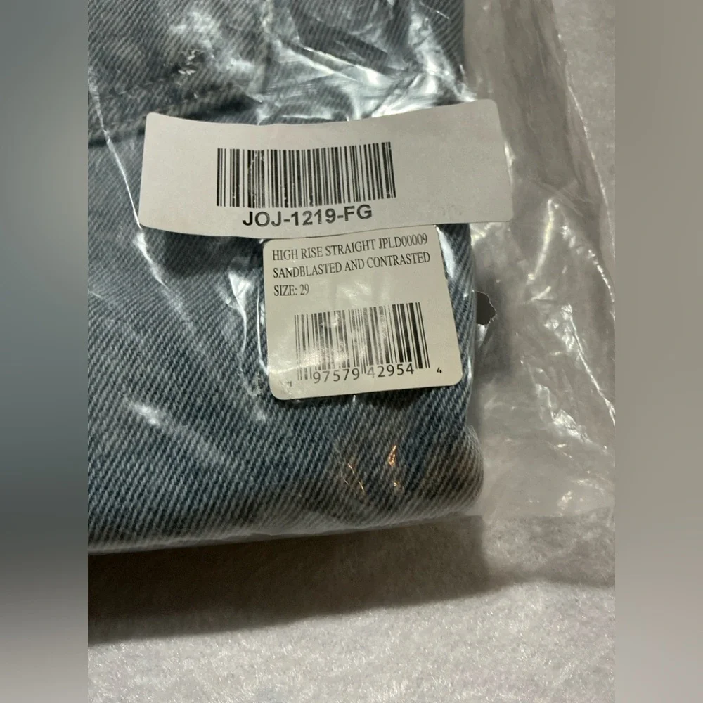 Joe's Jeans High Rise Faded Wash Straight Leg Sandblasted Contrasted Sz 29 New - Picture 15 of 16